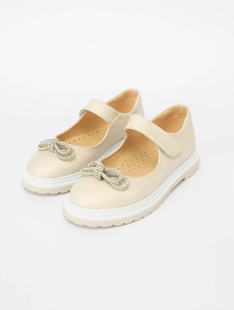 Ballerines avec nœud en strass